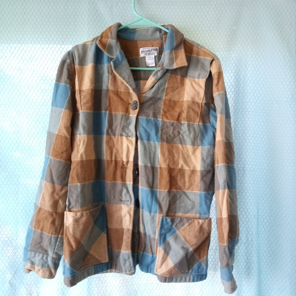Pendleton blue and tan 1940’s wool jacket Sz L